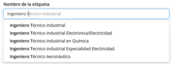 Administrador de etiquetas de competencias y habilidades de la persona