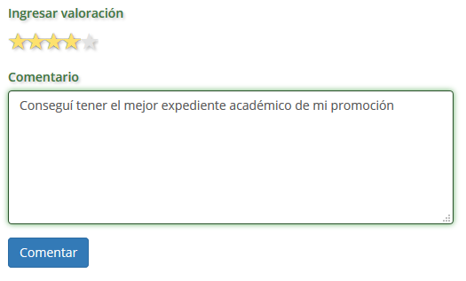 Añadir comentario a la etiqueta de formación