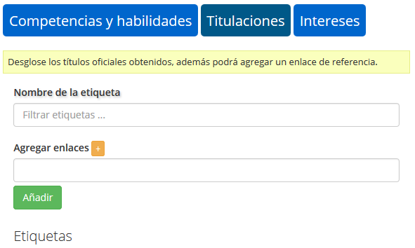 Administrador de etiquetas de formación