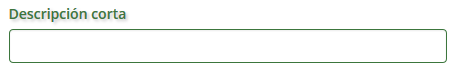 Define la descripción corta